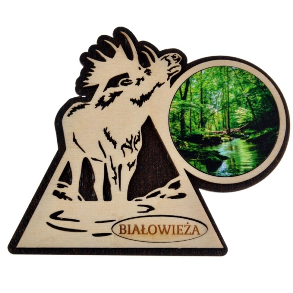 magnes łoś, Białowieża pamiątki, pamiątki Białowieża, magnes choinka, pamiątki Białowieża, pamiątki Biebrza, magnes Hajn