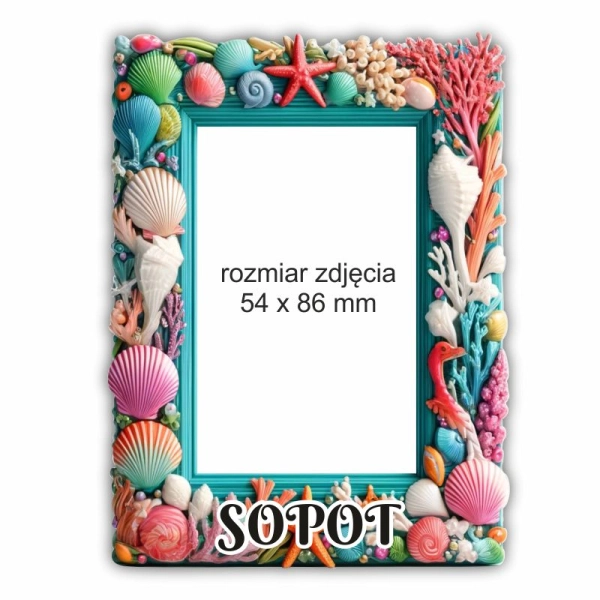 Drewniana ramka z magnesem na zdjęcie