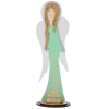 Aniołek DŁUGI malowany na podstawce z kwiatkami