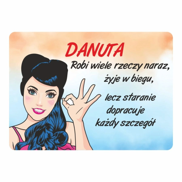 Magnes śmieszny z imieniem DANUTA